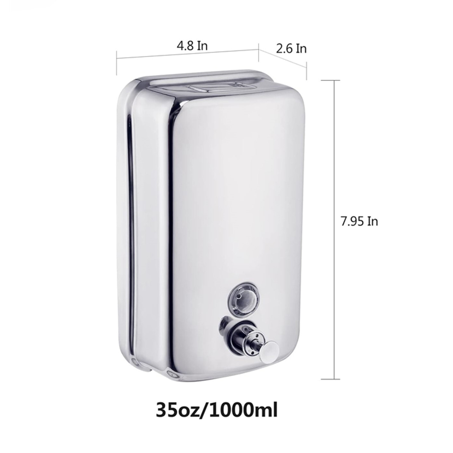 800ml/ 1000ml Soap Dispenser Wall mount, 304 Stainless Steel, Bathroom, Shampoo