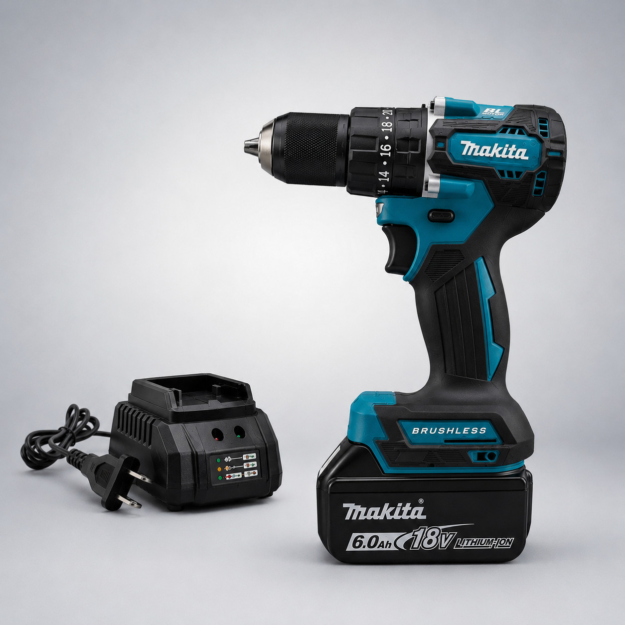 Cordless Driver Drill set 18V LXT Brushless Lithium Battery charger DDF487 Makit