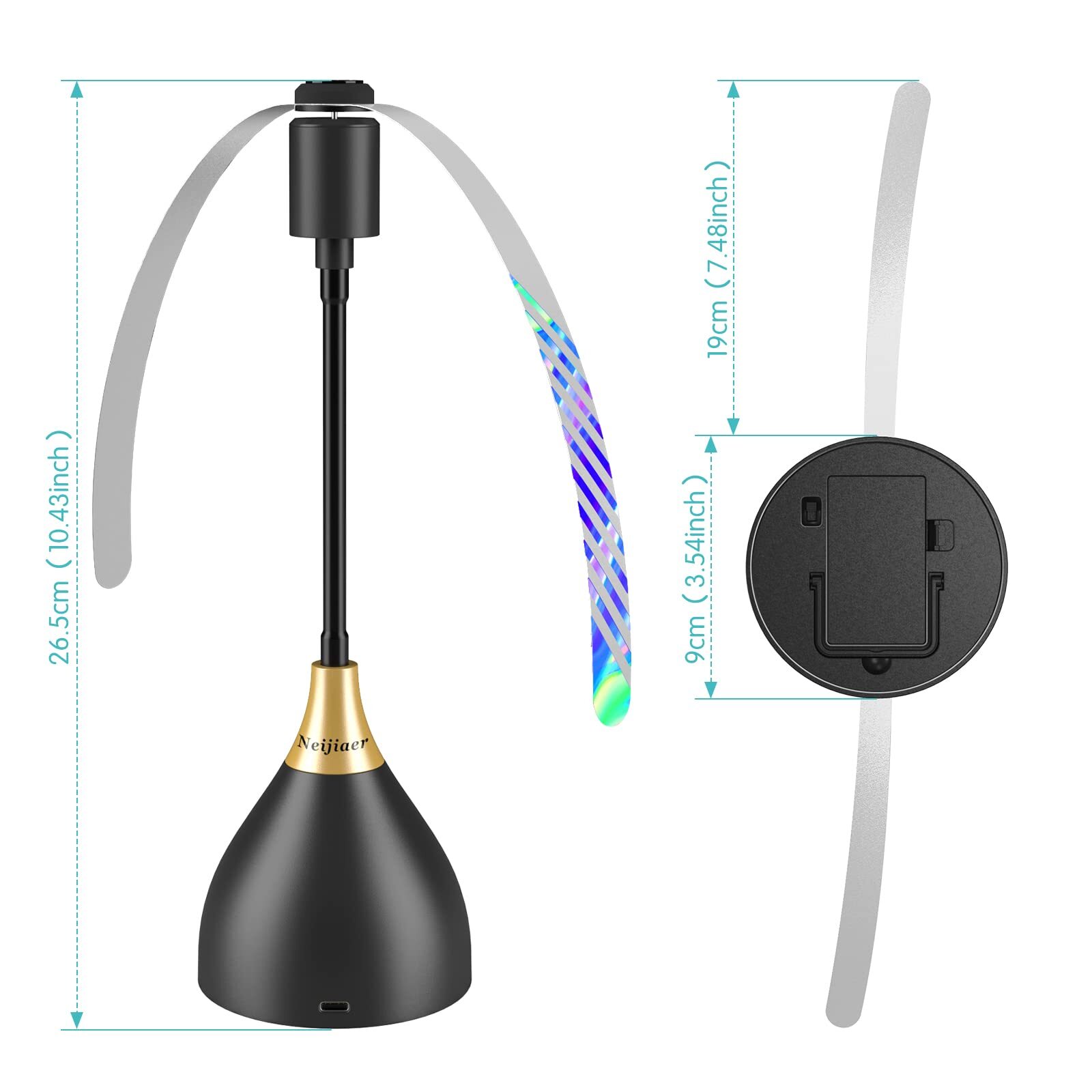 2/3/4PCS Fly Fans for Tables, Fly Repellent Fan Indoor Outdoor for Picnic, Party