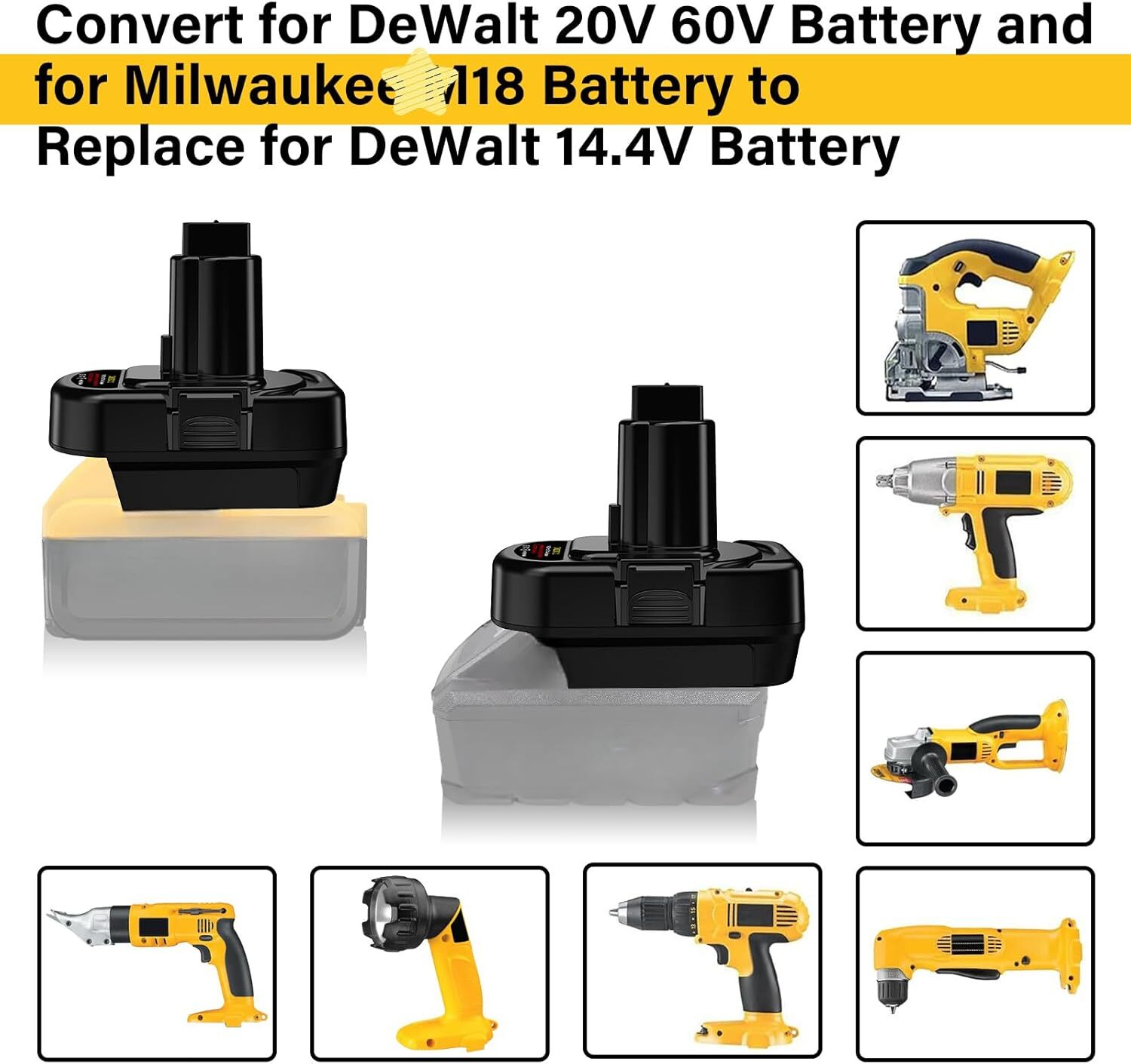 Battery Adapter for Dewalt 20V Battery Convert to for Dewalt 12V tool DM20DC12