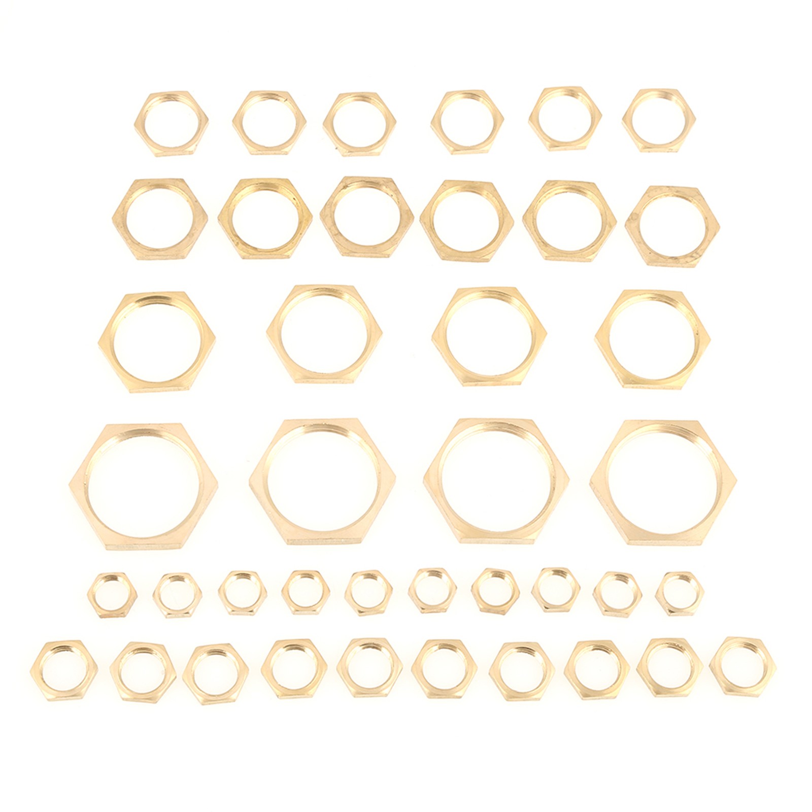 40pcs G1/8 G1/4 G3/8 G1/2 G3/4 G1 Thread Pipe Fitting Brass Hex Lock Nuts Thin