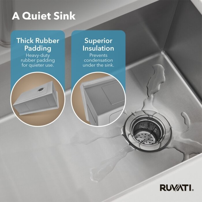Ruvati 36″Undermount Slope Bottom Offset Drain Reversible Sink- RVH7497