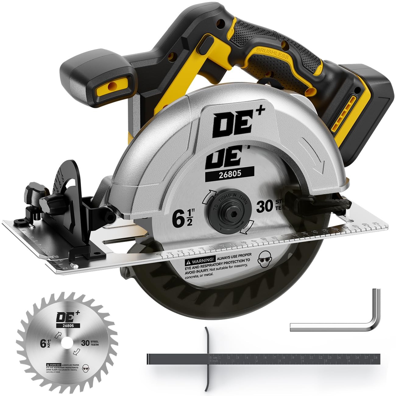 Brushless 6-1/2 Inch Circular Saw, for DeWalt 20V Max Battery, 8000 RPM, 6.2 Lbs