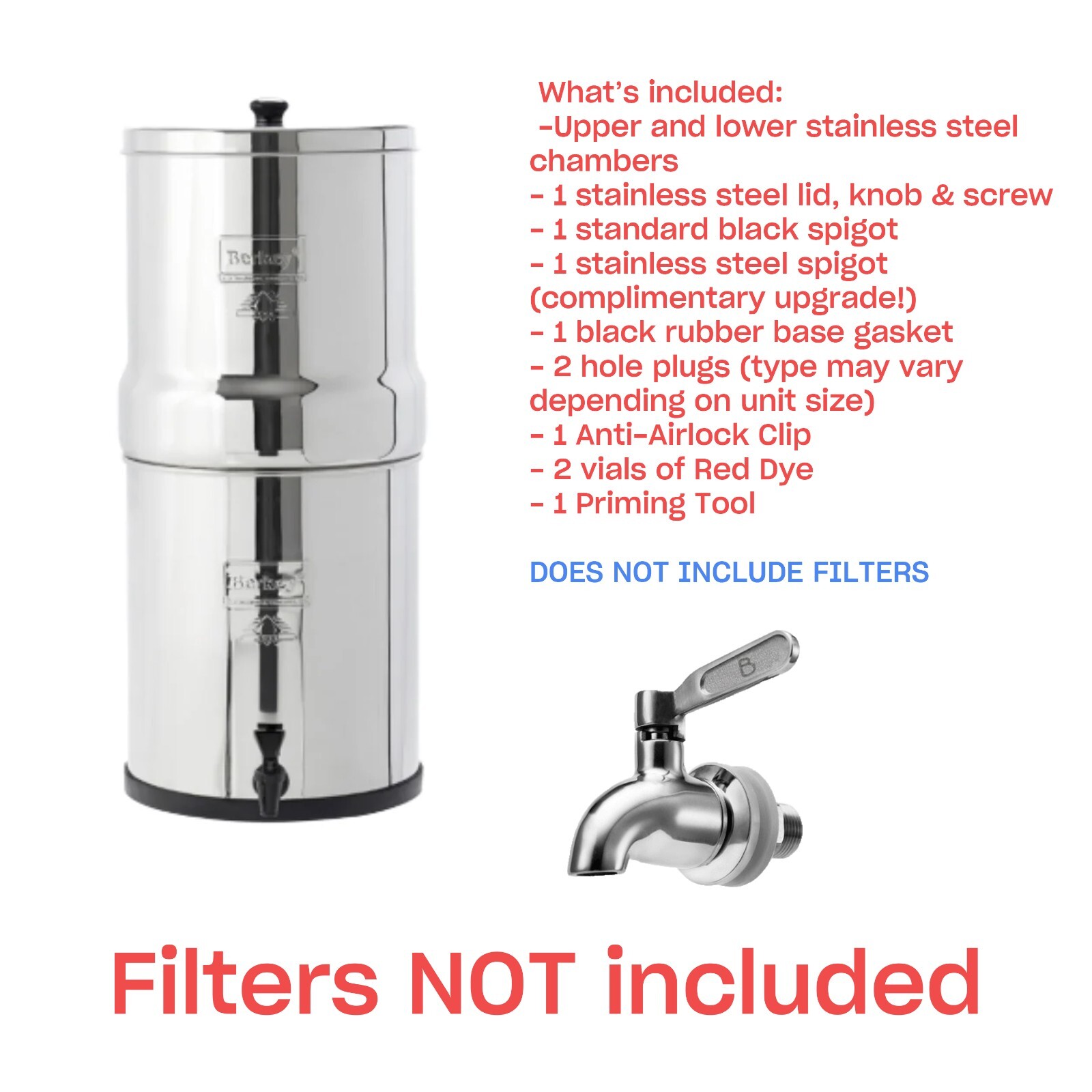 Big Berkey Unit/Housing ONLY- Open Box (Filters NOT included PLEASE READ)