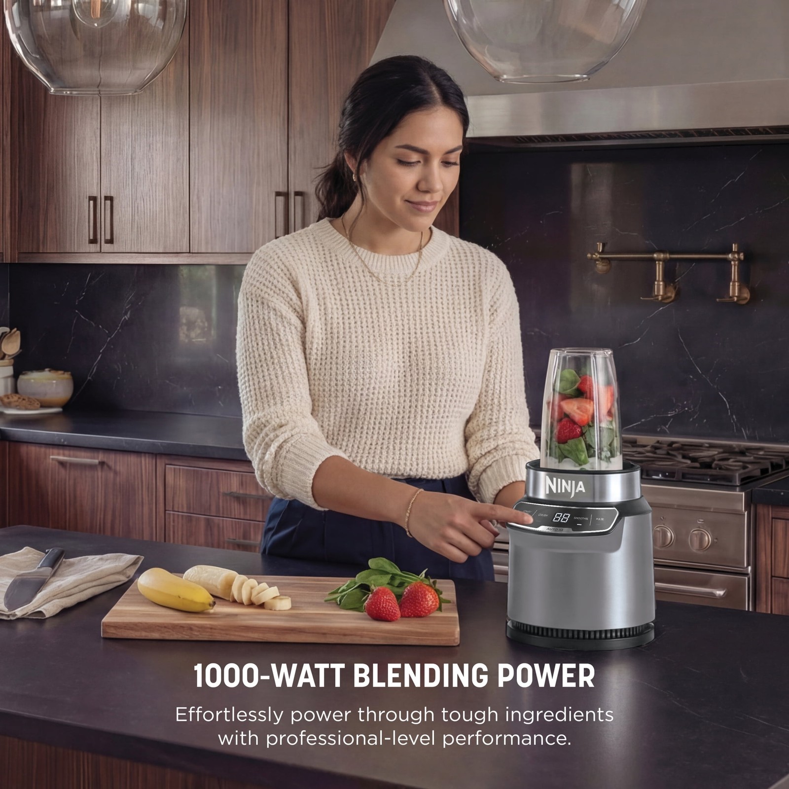 Ninja Nutri Pro Compact Personal Blender, 18Oz and 24-Oz To-Go Cups & Spout Lids