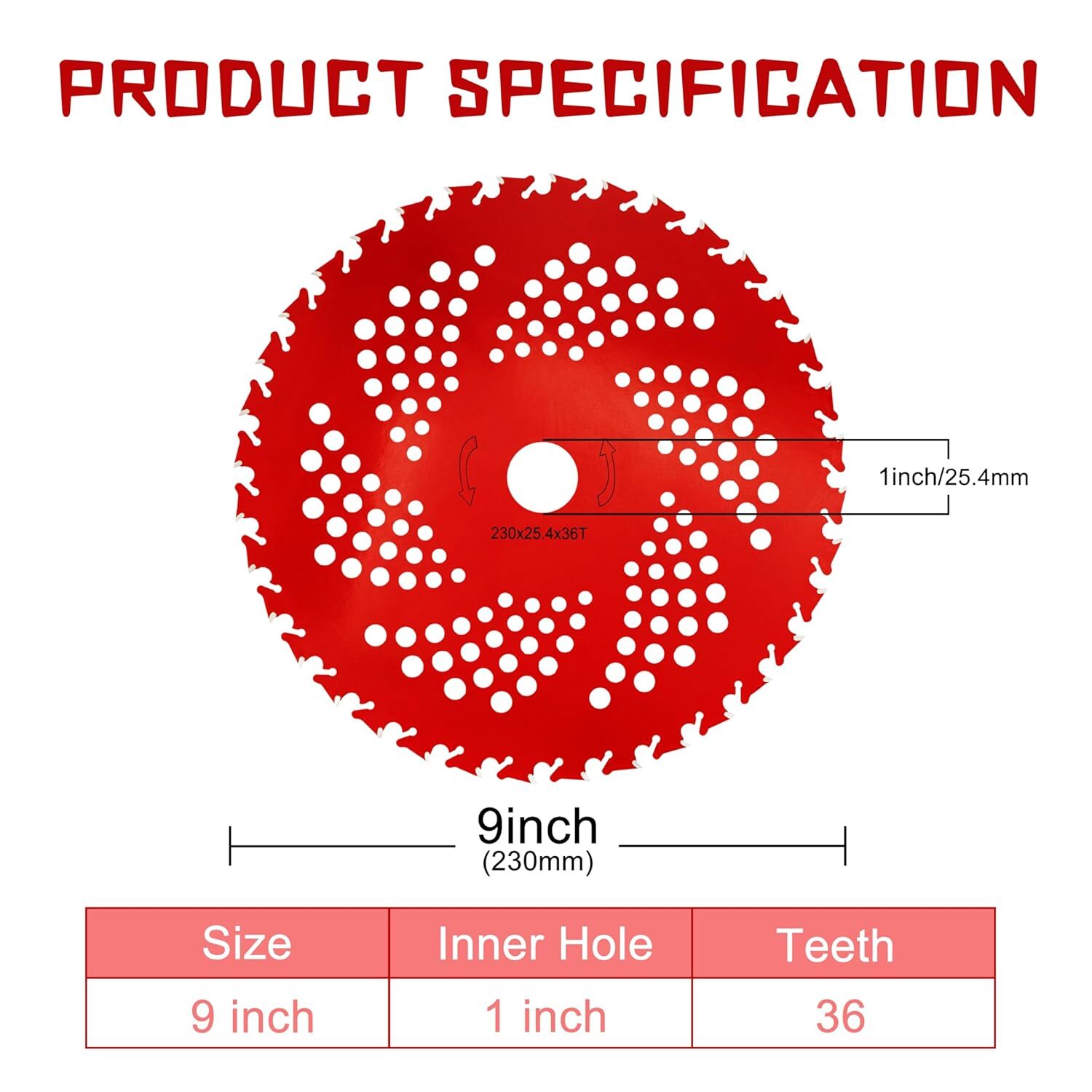 2 Pack 9″ Carbide Tip Circular Saw Brush Cutter Trimmer Weed Eater Blade