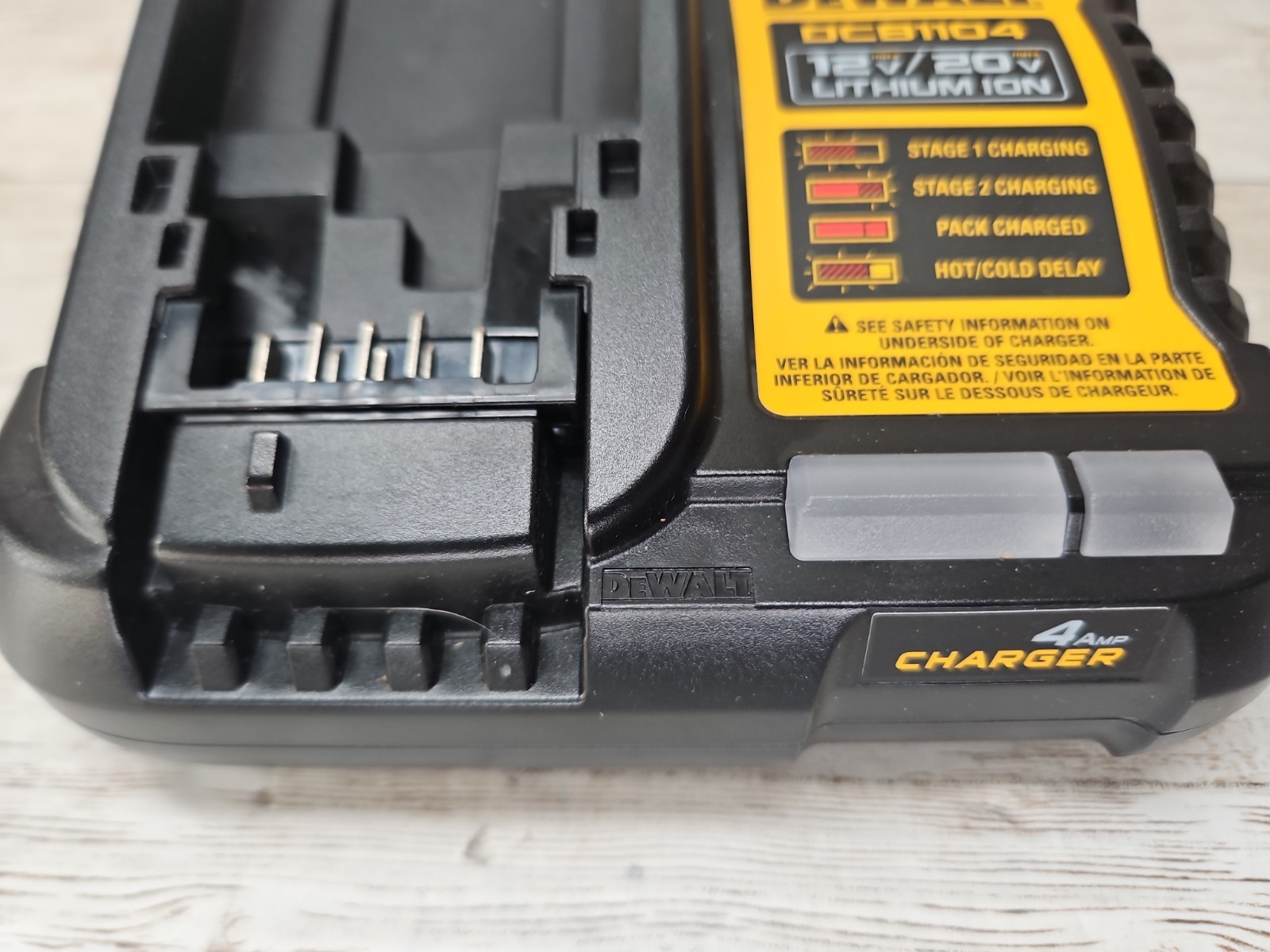 DEWALT DCB1104 Battery Charger 12V / 20V MAX Lithium Ion 4 Amp Fast Charging