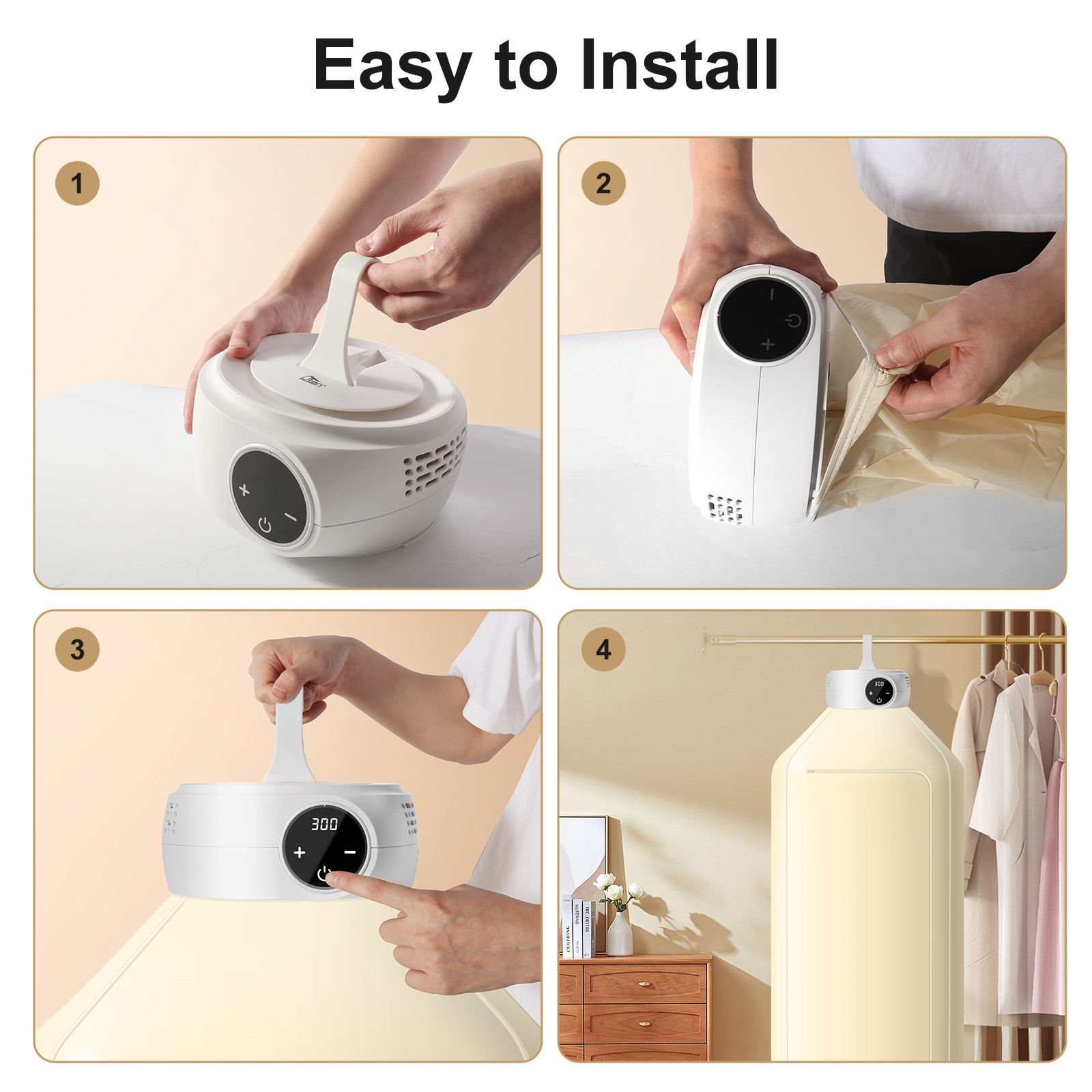 Foldable Portable Clothes Dryer Warm Air Dryer for Apartments RV Small Spaces