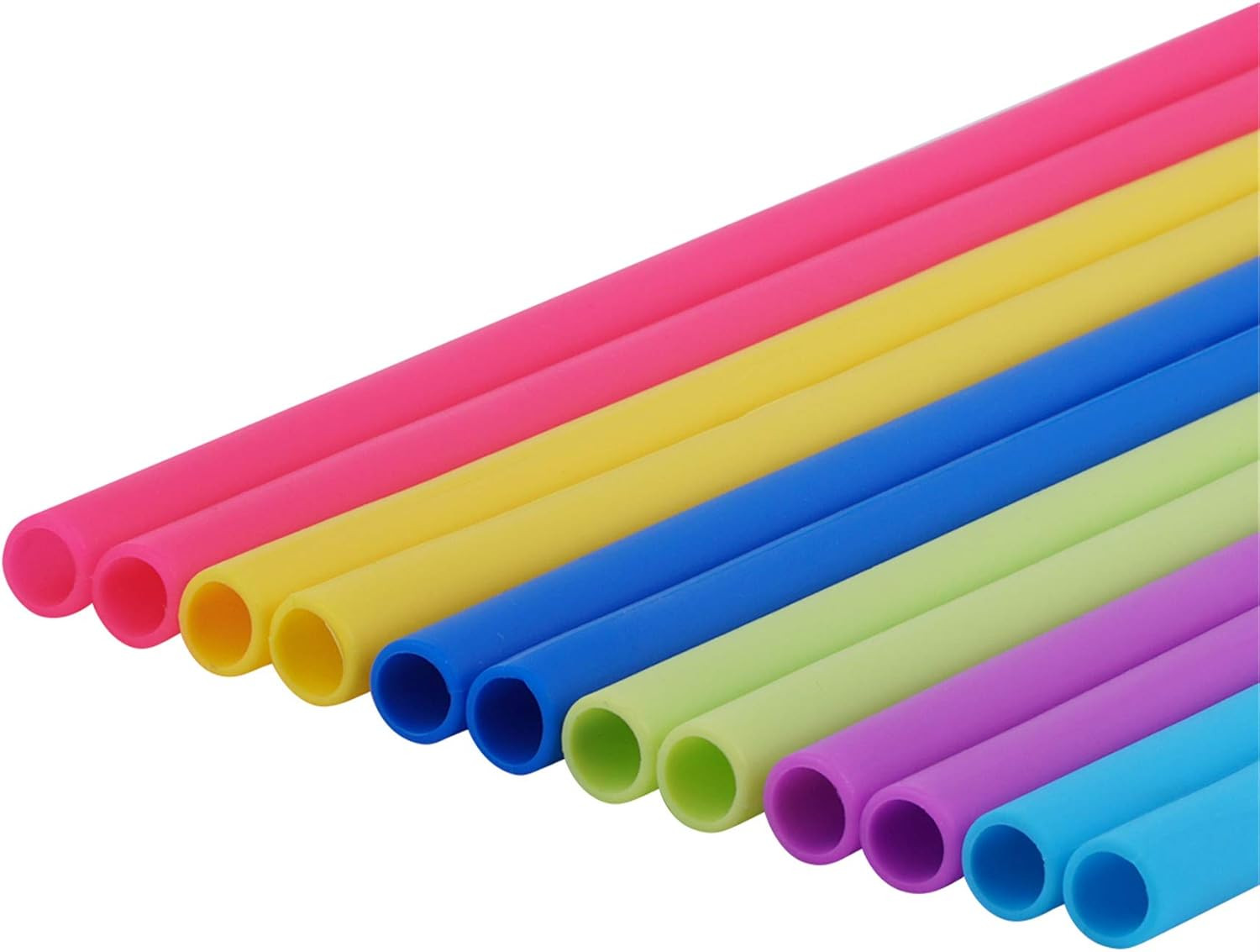 14 PCS Reusable Silicone Straws with Cleaning Brushes Extra Wide Large Straws