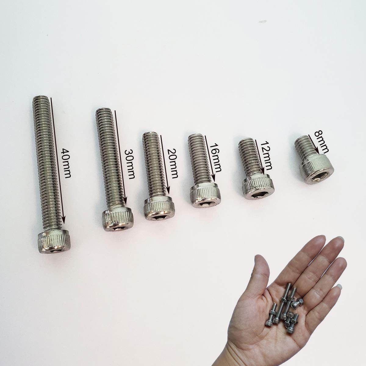 Hex Socket Head Cap Bolts Nuts Screws Assortment Set 304 M5 Kit
