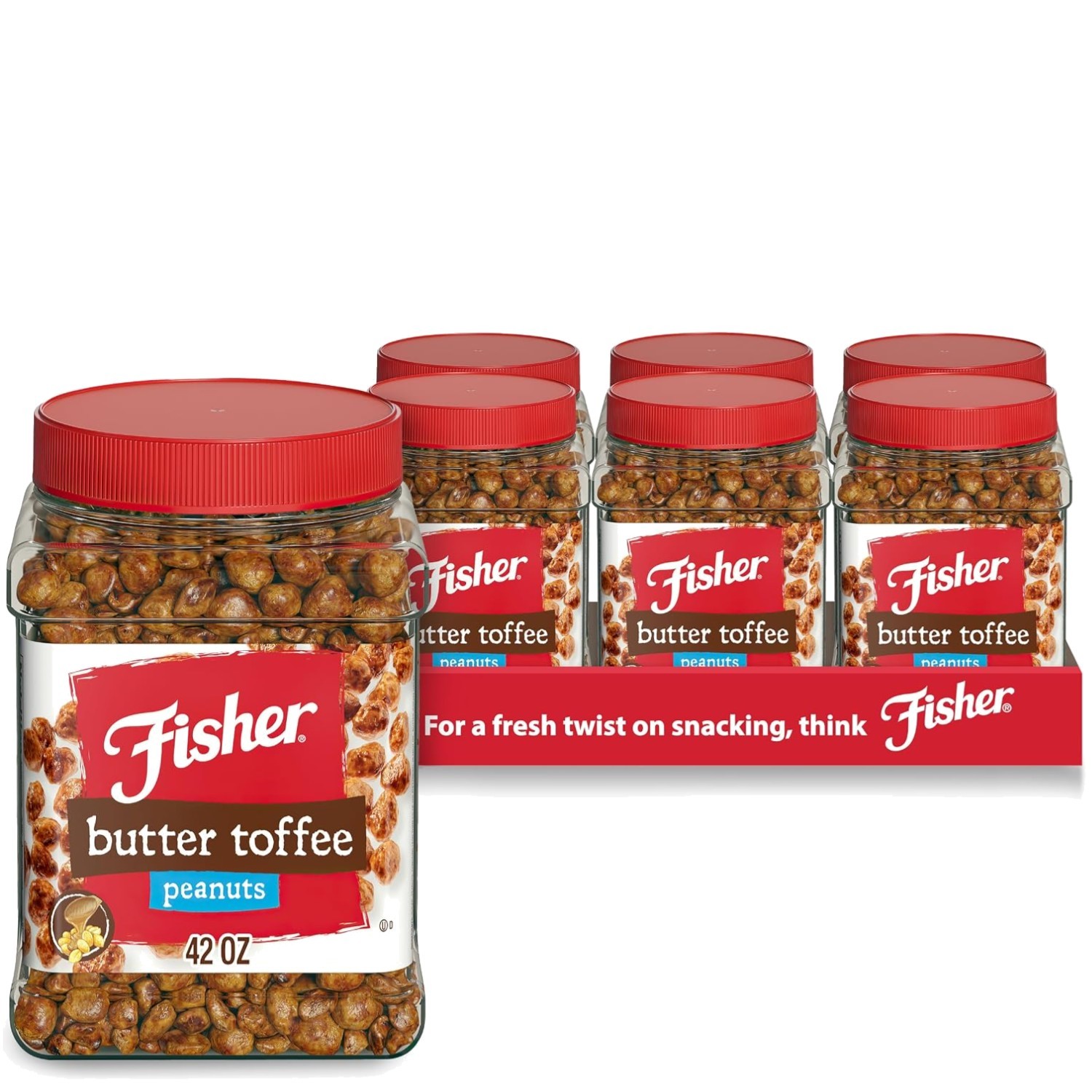 Protein-Packed Butter Toffee Peanuts, 42oz x 6