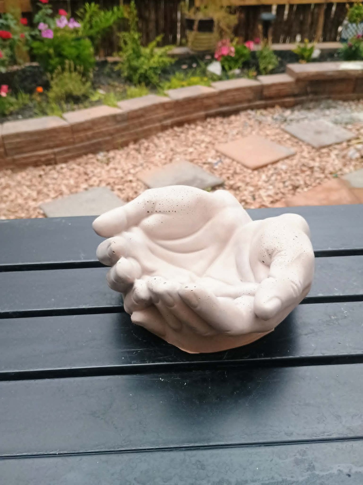 Handmade concrete planter pot – hands 6.1in x 5.9in x 2.7