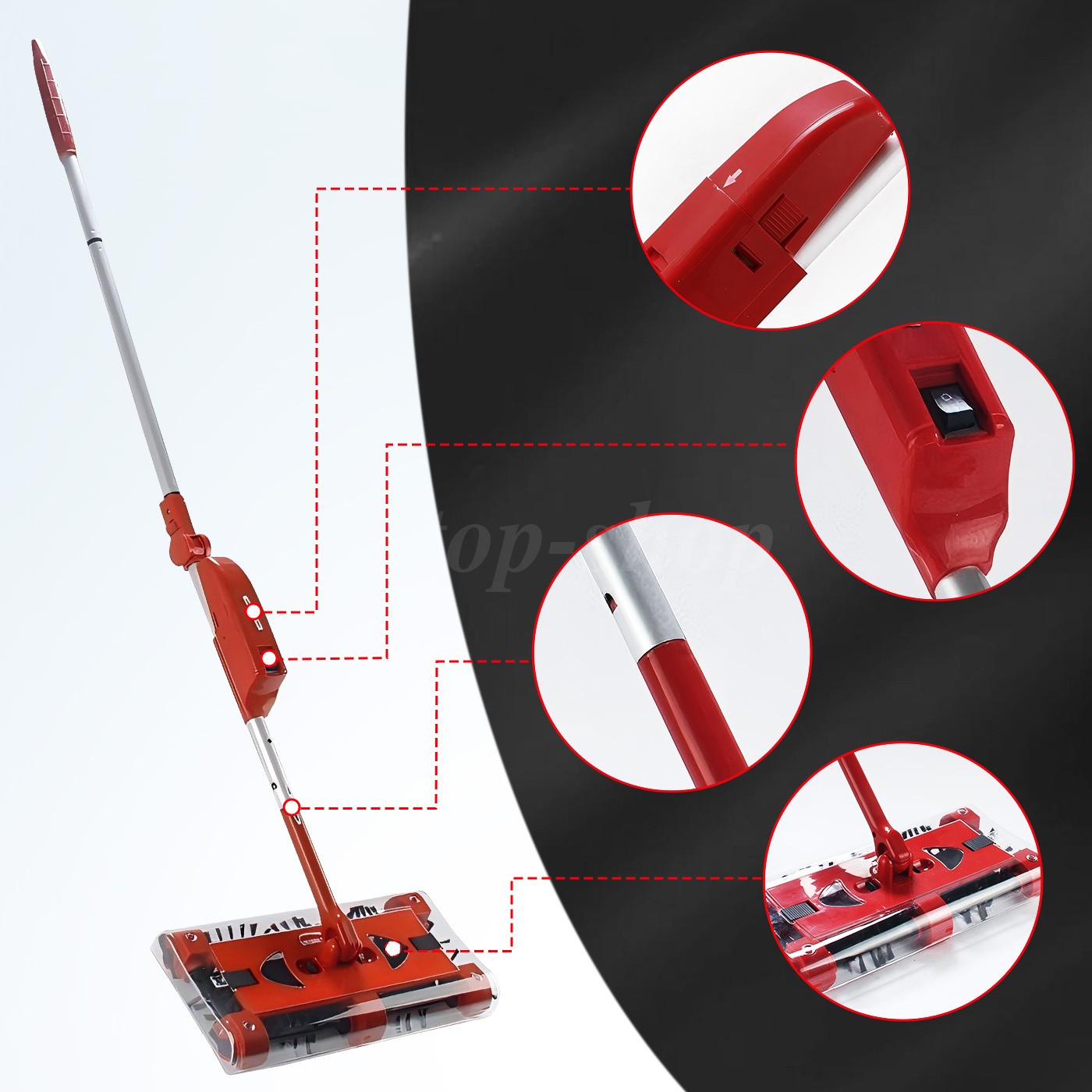 Swivel Sweeper Cordless Vacuum Lightweight 360 Swivel Rechargeable Quad 4000 RPM
