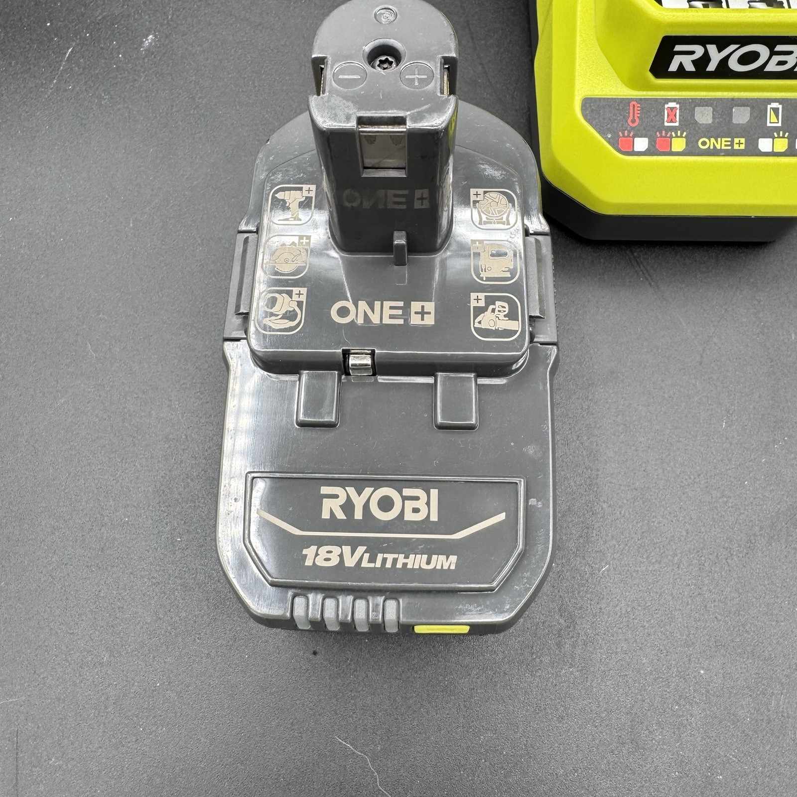 RYOBI ONE+ 18V 4.0 Ah Lithium-Ion Battery PBP005 and 18V Charger PCG002