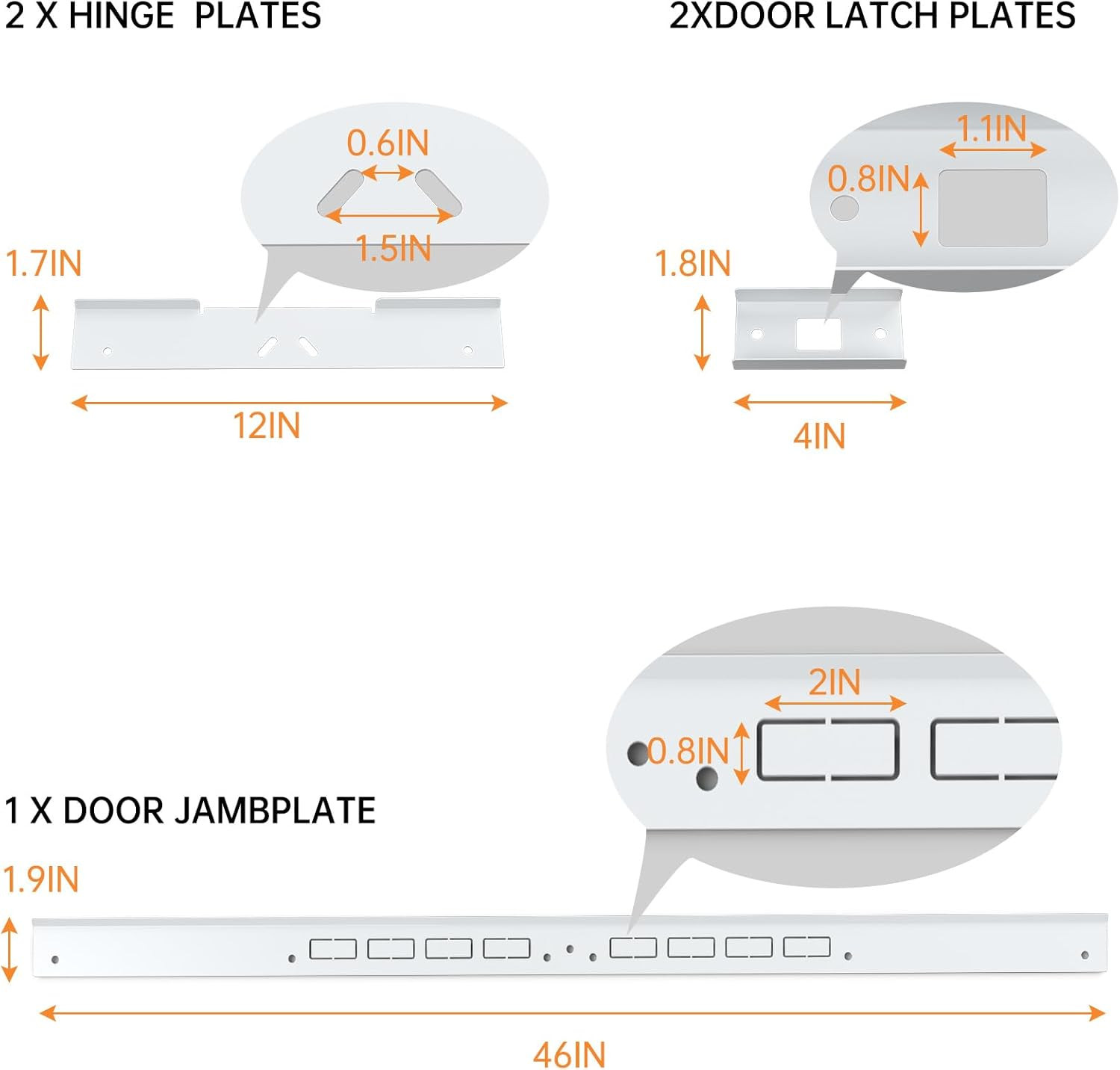 5-Piece Door Reinforcement Set for Jamb,Frame & Hinges Door Lock Security | ,Doo