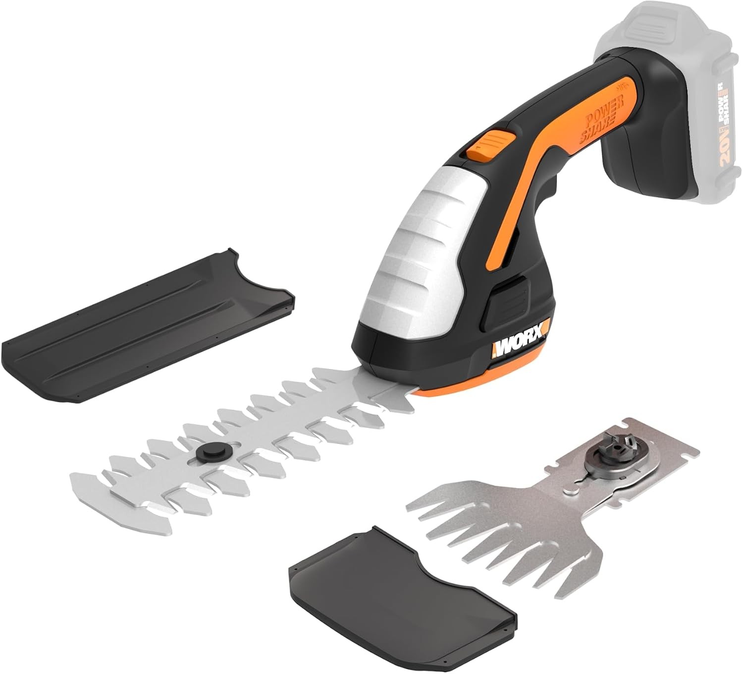 WORX Cordless Grass Shear & Shrub Trimmer,20V 4″+ 8″ Bush Trimmer,WG801.9 | Batt