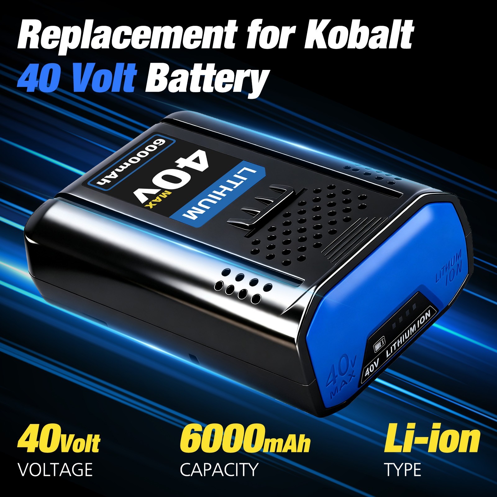 1~2PACK For Kobalt 40v MAX 8.0 Ah Extended Run Li-Ion Battery KB440-03 KB540-06