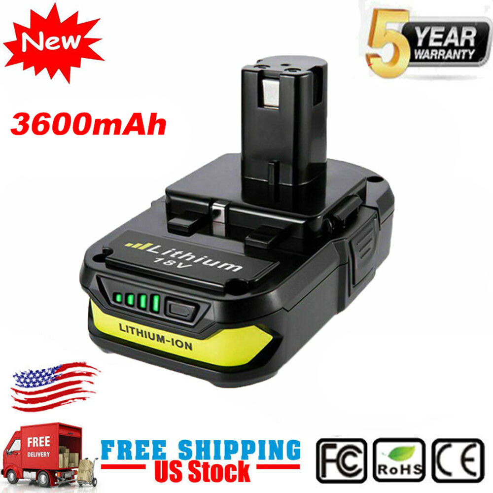 18V Power Tool Charger with Lithium Batteries for Ryobi One Ryobi P102 , 2 Pack