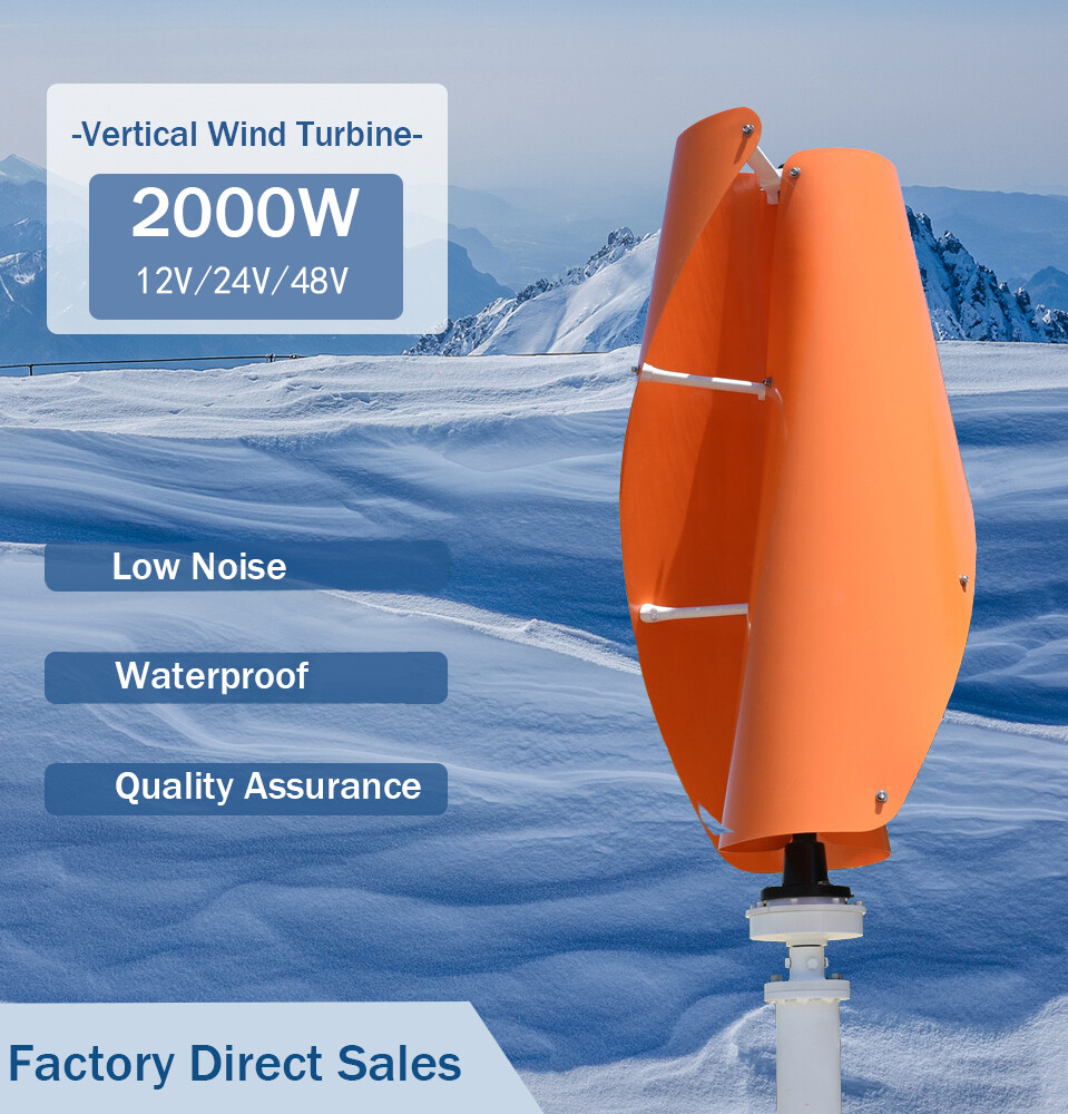 2000W Vertical Axis Wind Turbine 12V/24V/48V Maglev Wind Power Generator