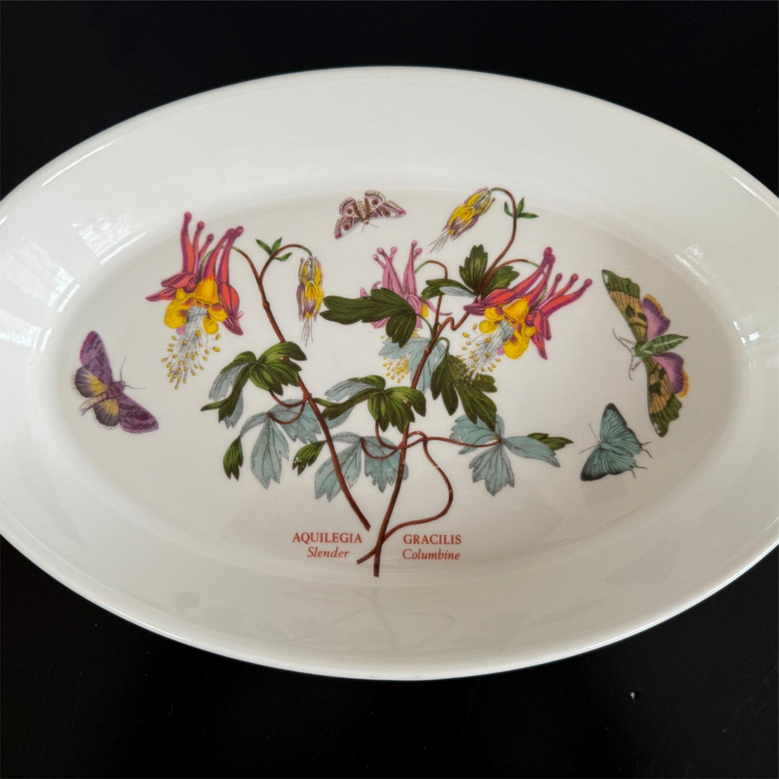 Portmeirion Oval Botanic Garden Slender Columbine 11″ Baking Serving Dish UNUSED