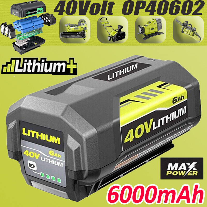 1/2X 40V For Ryobi 40Volt 8.0Ah Battery High Capacity Lithium ion OP4050 OP40602