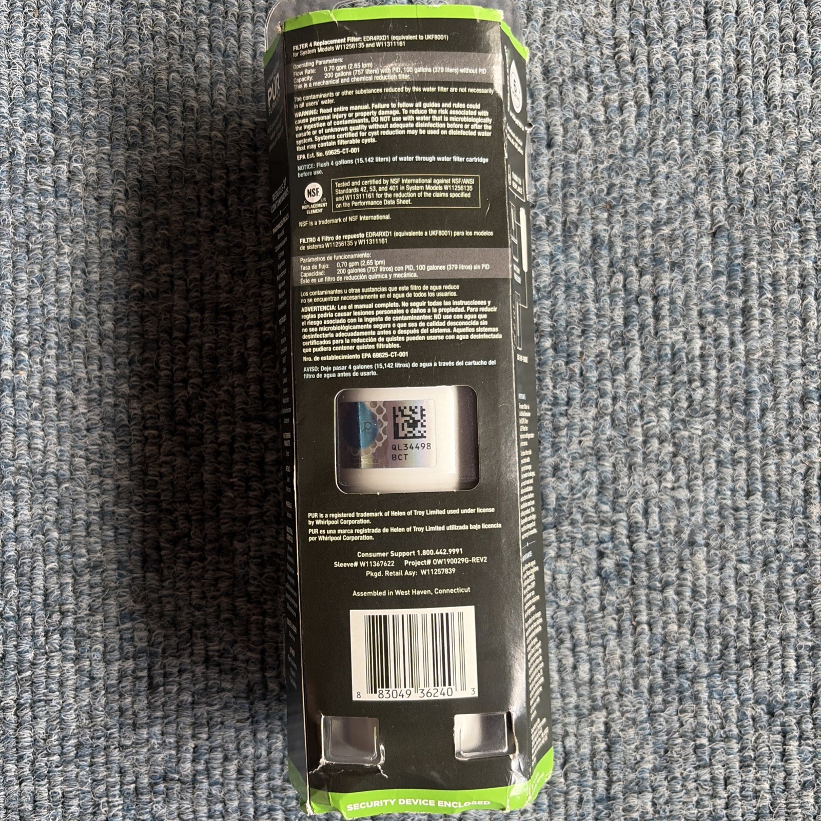 EveryDrop Water Filter 4 EDR4RXD1 Fridge Ice 6-Month, New Sealed