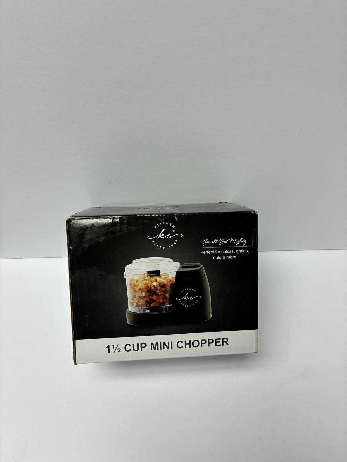 Mini Electric Food Chopper – 1.5 Cups – Dishwasher Safe Parts – Black