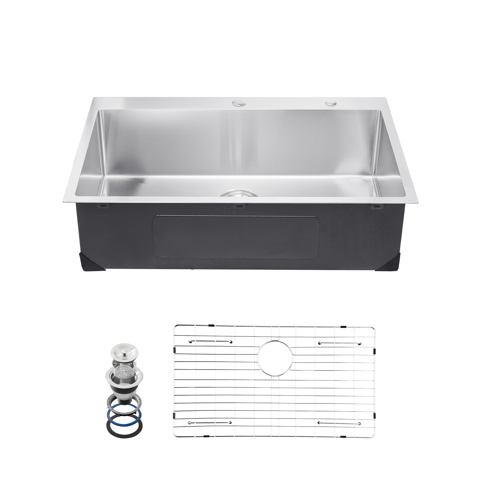 33″ Kitchen Sink Top Mount Single Bowl Drop-In Basin Stainless Steel Bar