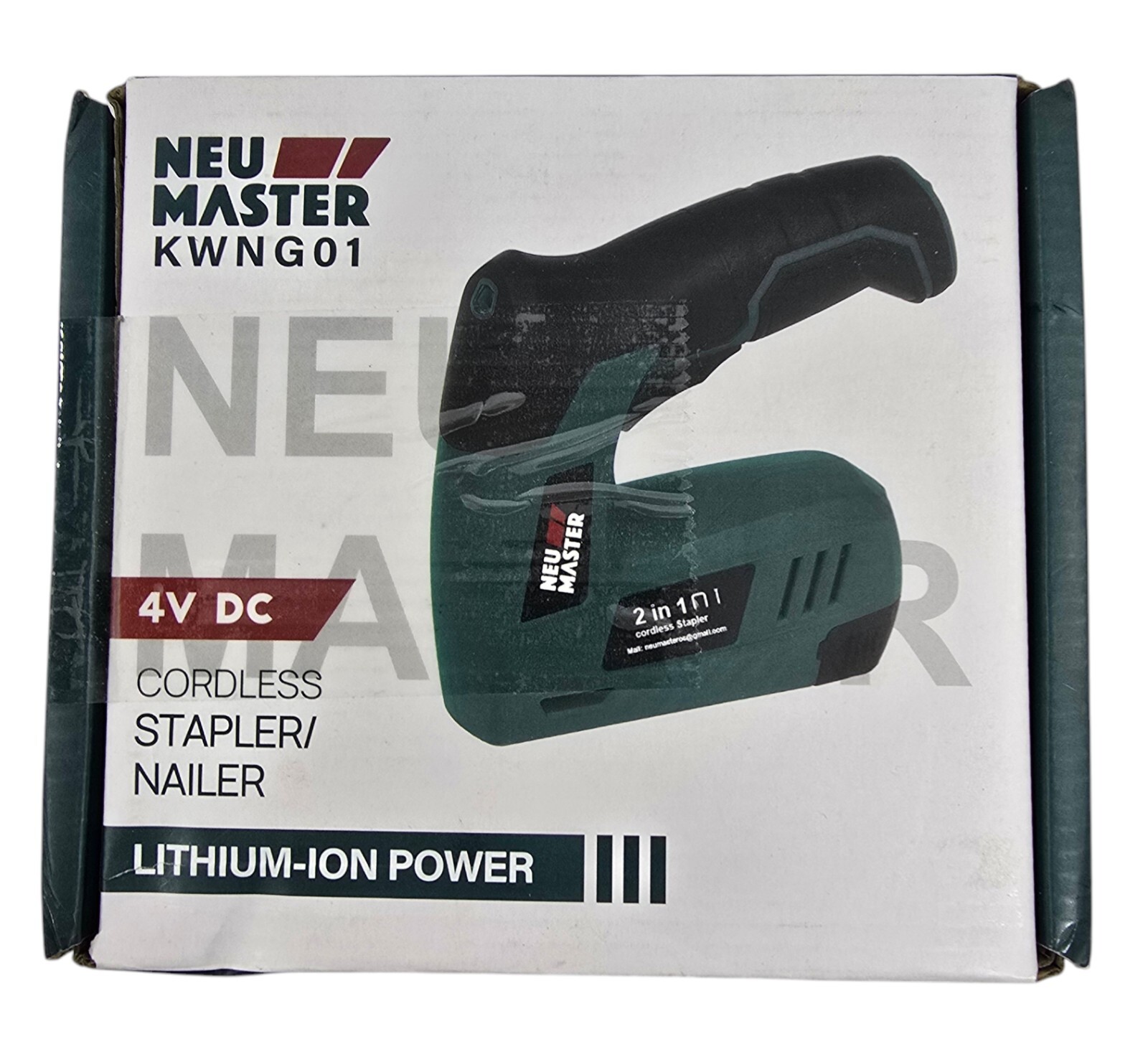 Neu Master Cordless 2 In 1 Stapler Nailer 1500mAh Lithium Power 4V DC KWNG01