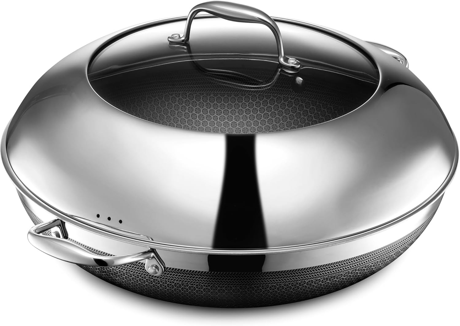 HexClad Hybrid Nonstick 14″ Wok with Stainless Steel Lid New in Box