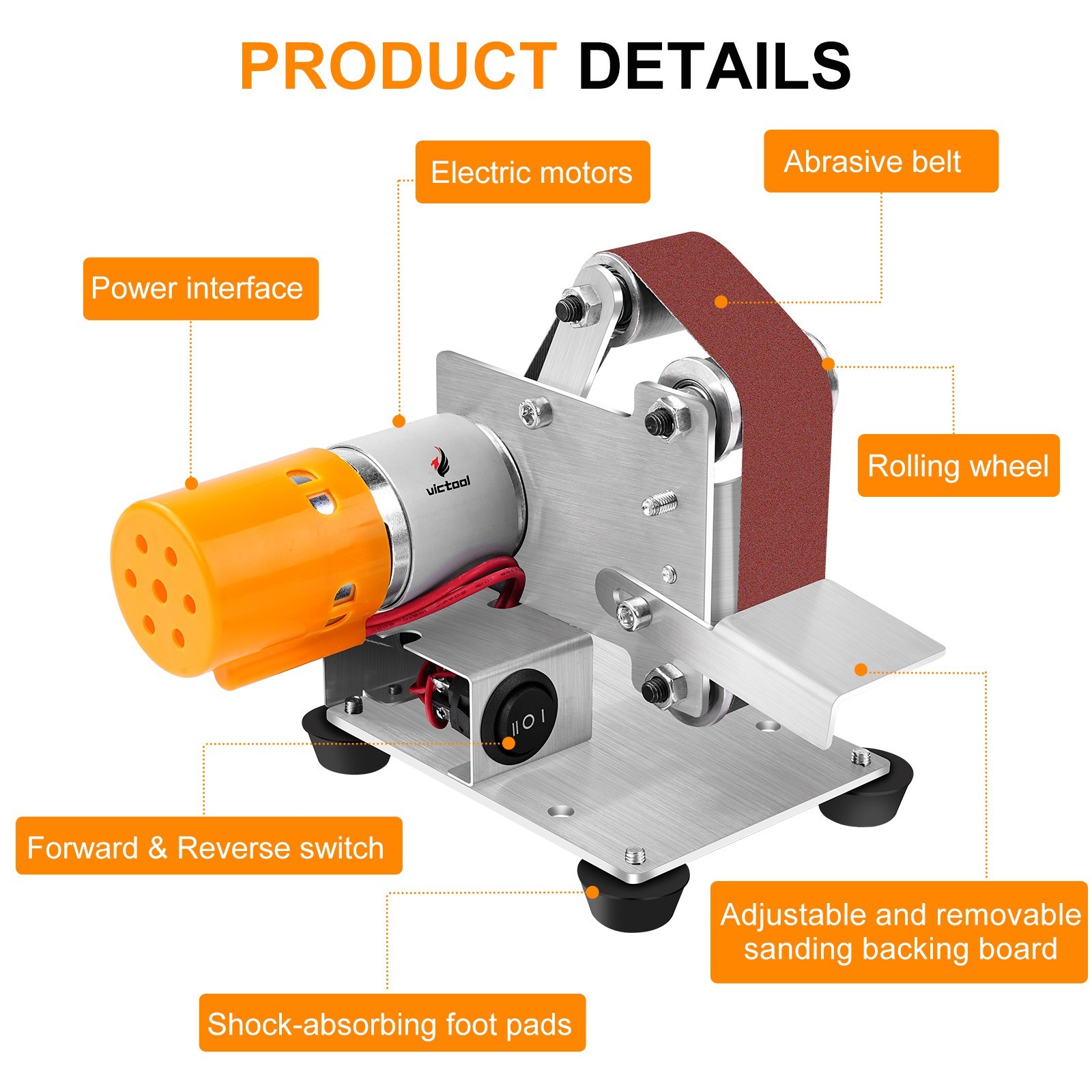 Mini Electric Belt Sander 7 Speed Benchtop Grinder Knife Sharpener Polisher US