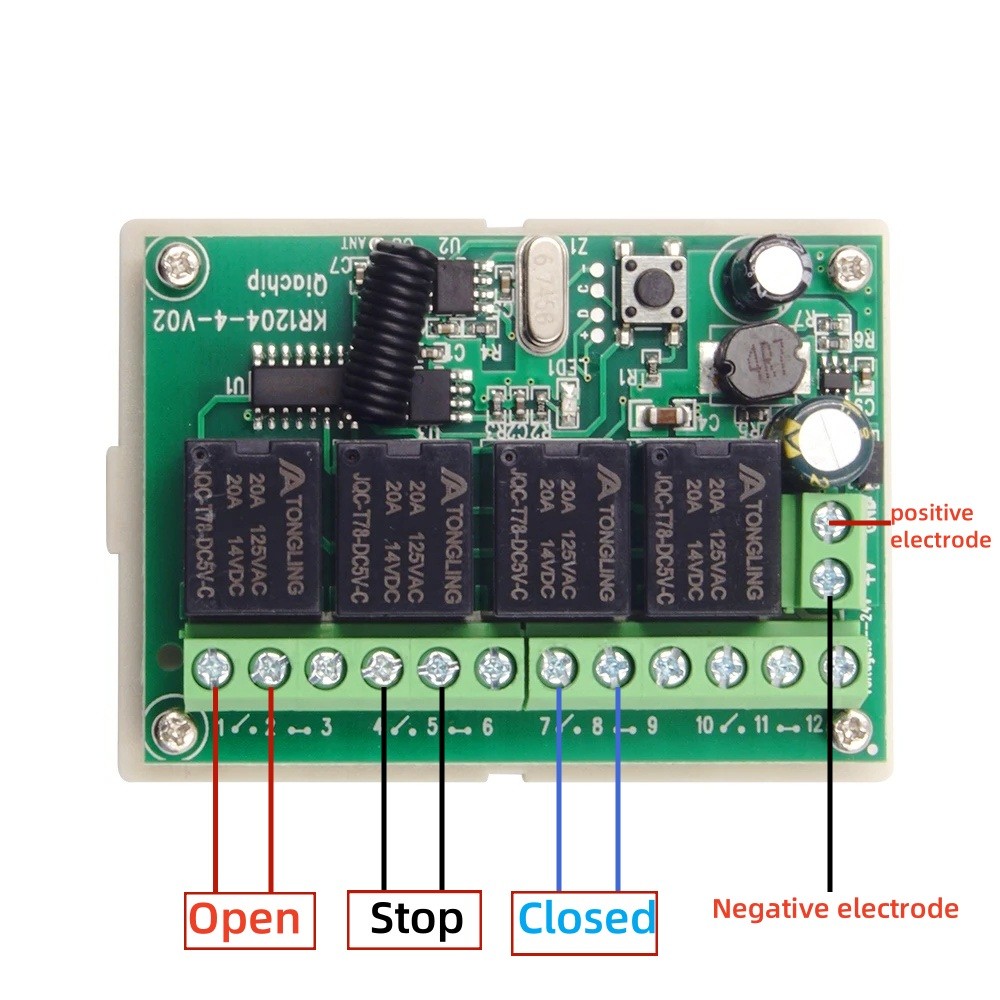 Long Range 4CH Channel Wireless Relay RF Remote Control Module Switch 433MHz