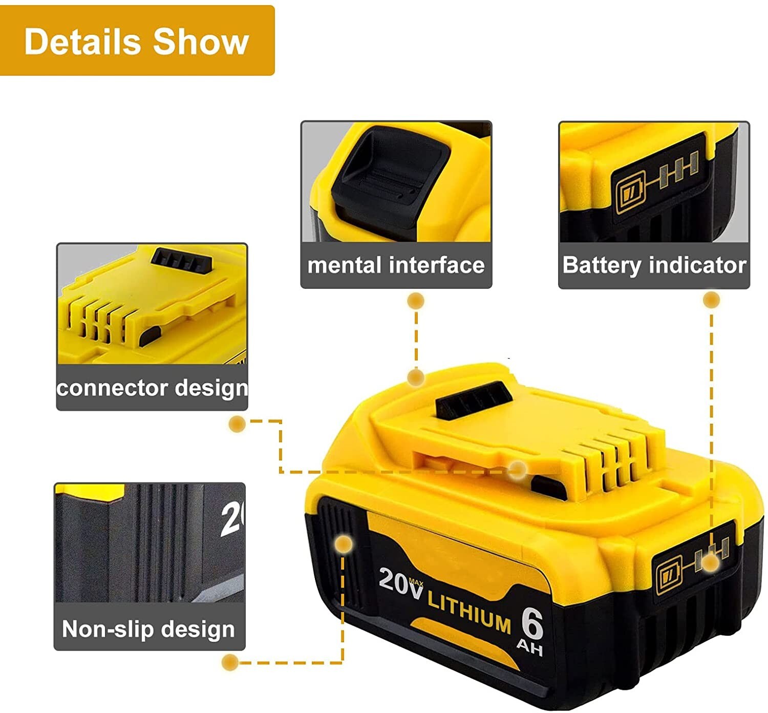 2X Replacement For DeWalt DCB206-2 20 Volt 6Amp Battery DCB105 Charger DCB206-2