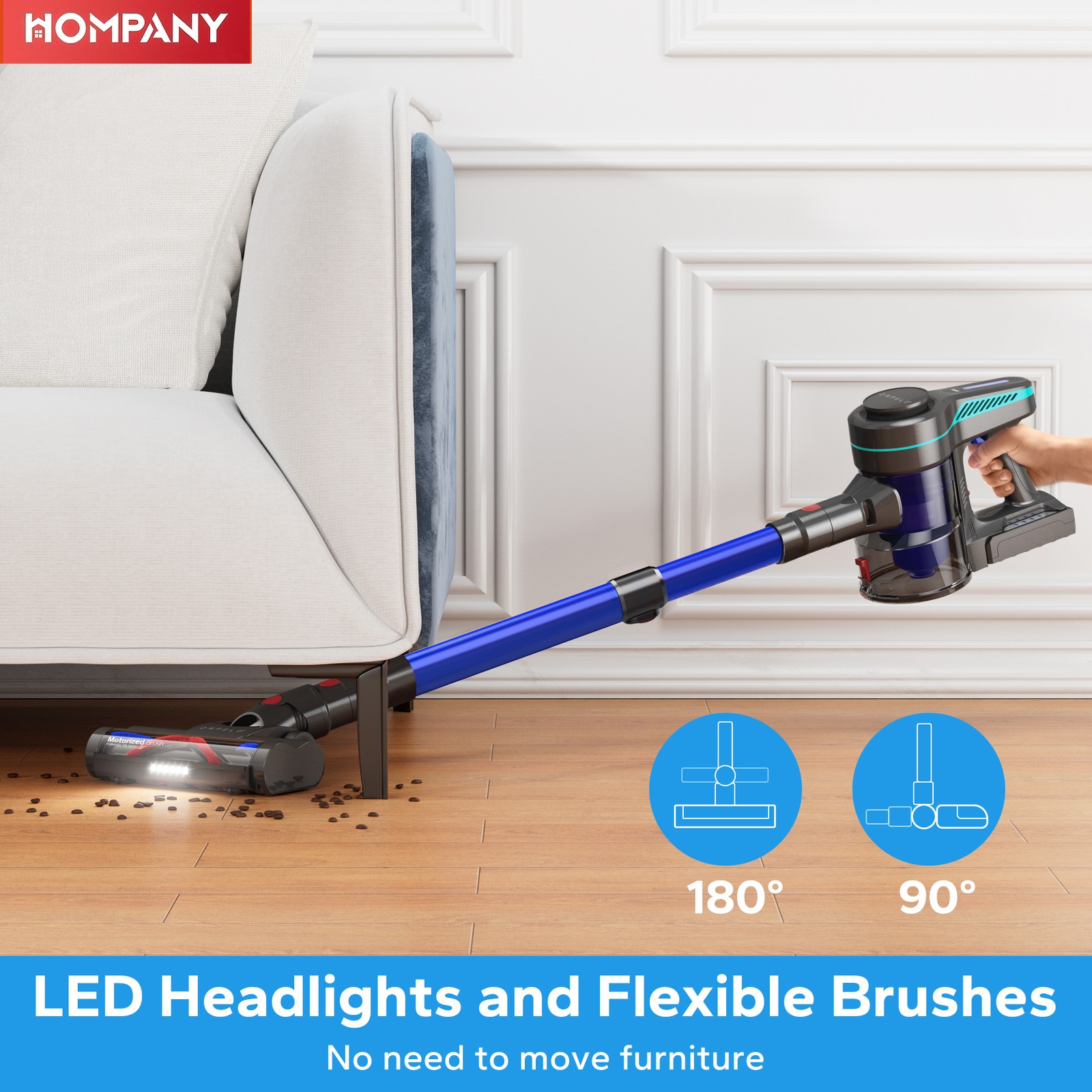 8-in-1 Cordless Vacuum Cleaner 1.5L Stick 45Kpa Lightweigh Rechargeable 45min