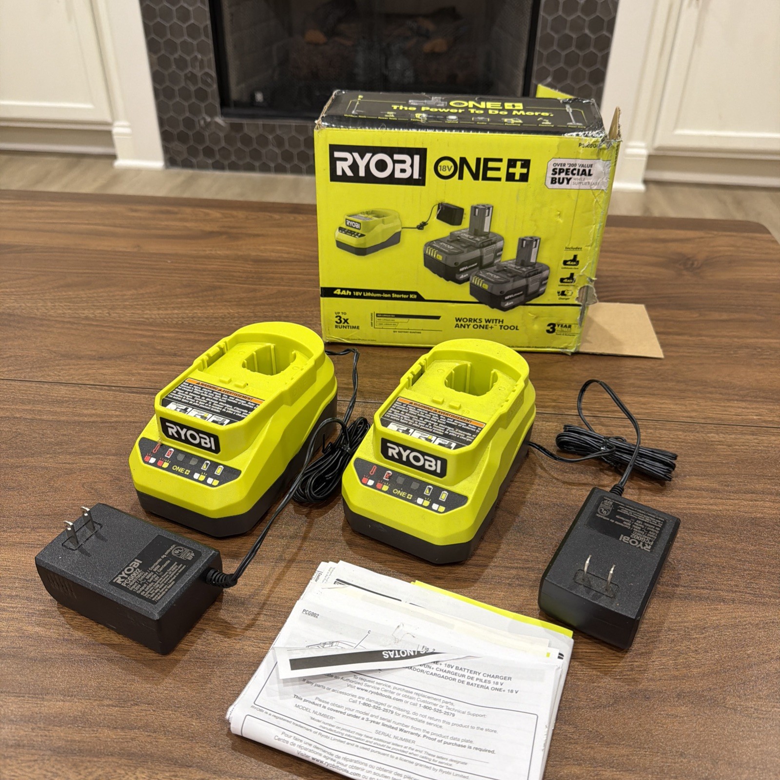 Ryobi PCG002 18v Battery Chargers Only TWO PACK