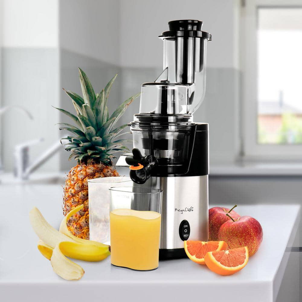 MegaChef Pro Slow Juicer Stainless Steel 200W Anti-Drip Dishwasher Safe Parts