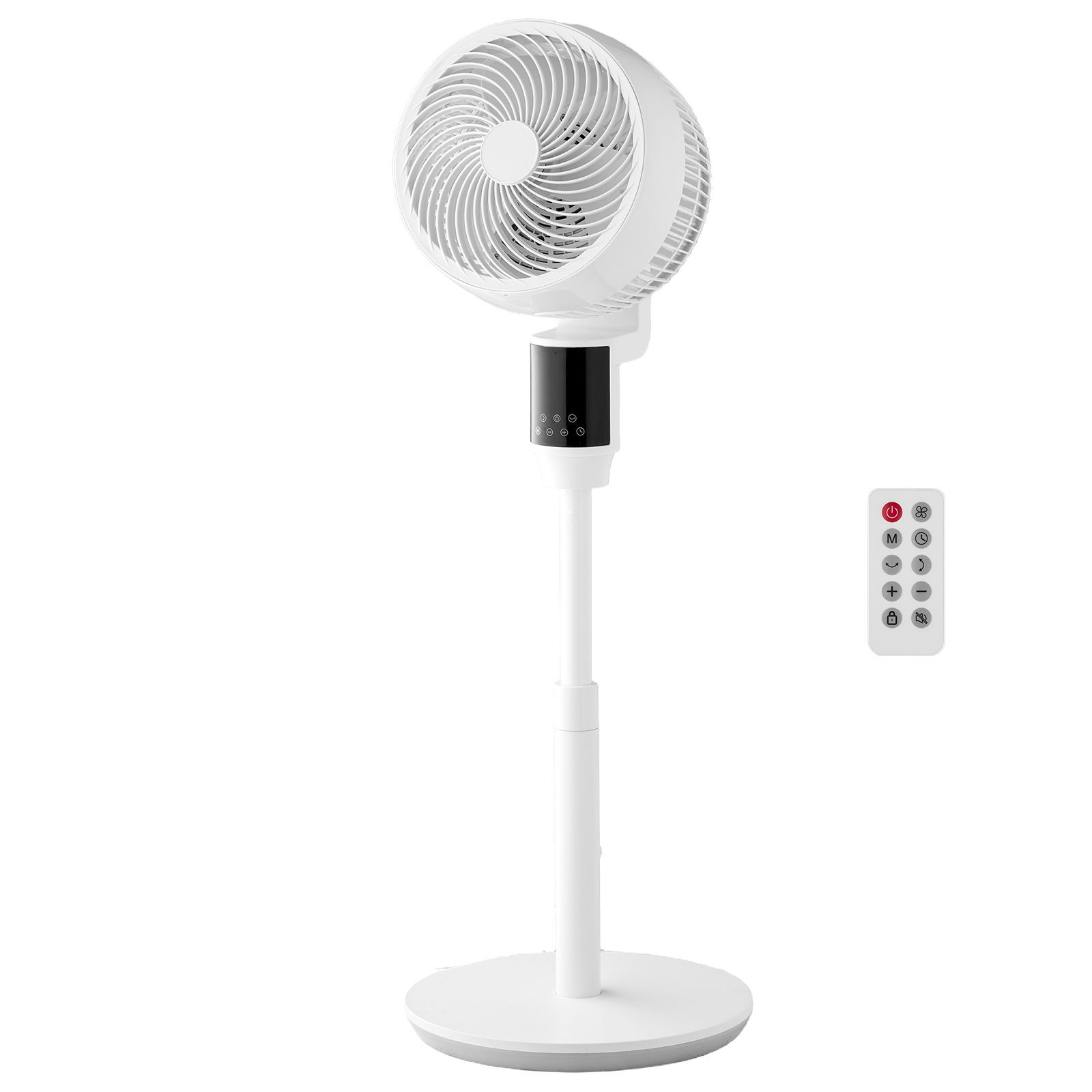 9in Standing Fan: 80° Oscillation, 9 Speeds, Remote, Timer, 30 dB Quiet