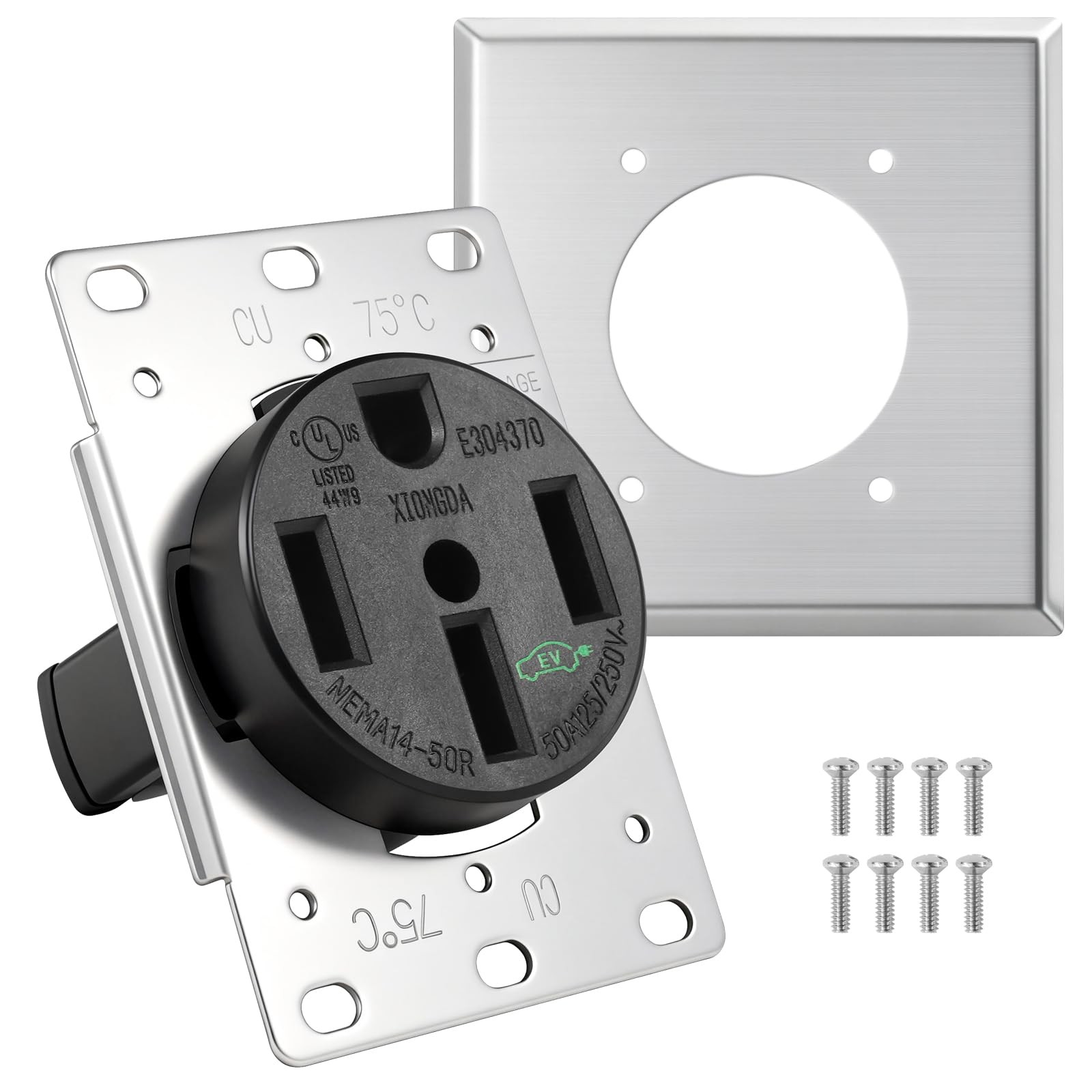 HBL9450A Straight Blade Device Socket, RTP， 3-Pole 4-Wire System, 50A 125/250…