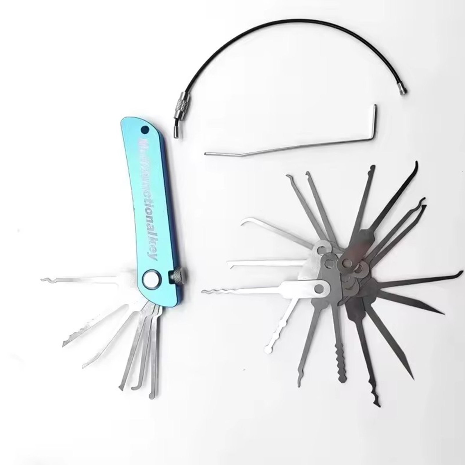 Multifunctional Stainless Steel 21in1Set Key Kit Transparent PadLock Optional