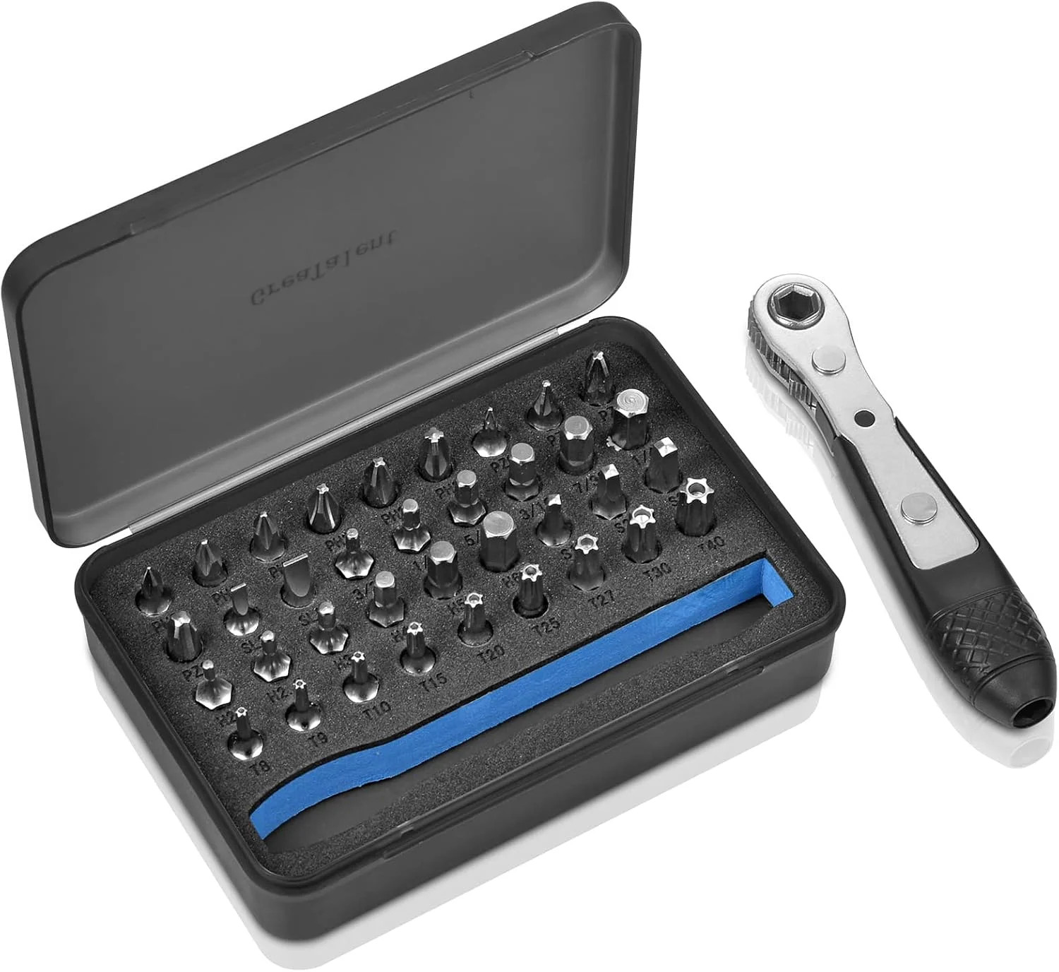 37in1 S2 Steel Mini Ratchet Wrench Screwdriver Bit Set with 1/4″ Hex