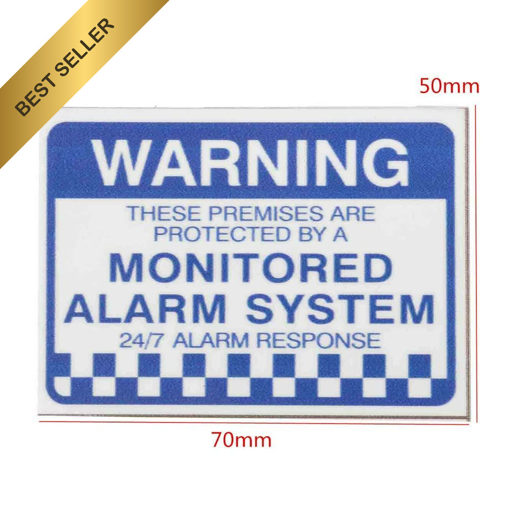 8 Pcs Security Alarm System Sign Waterproof Monitored Warning Sticker Decals