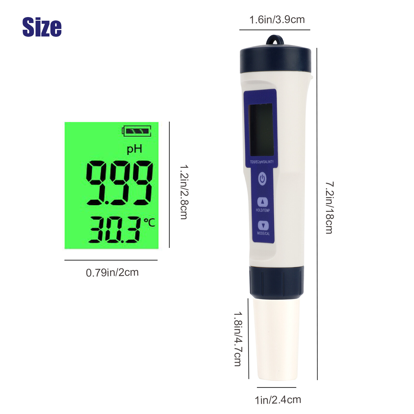 5 In 1 Digital Water Quality Meter Tester Tool PH/TDS/EC/Salinity/Temperature