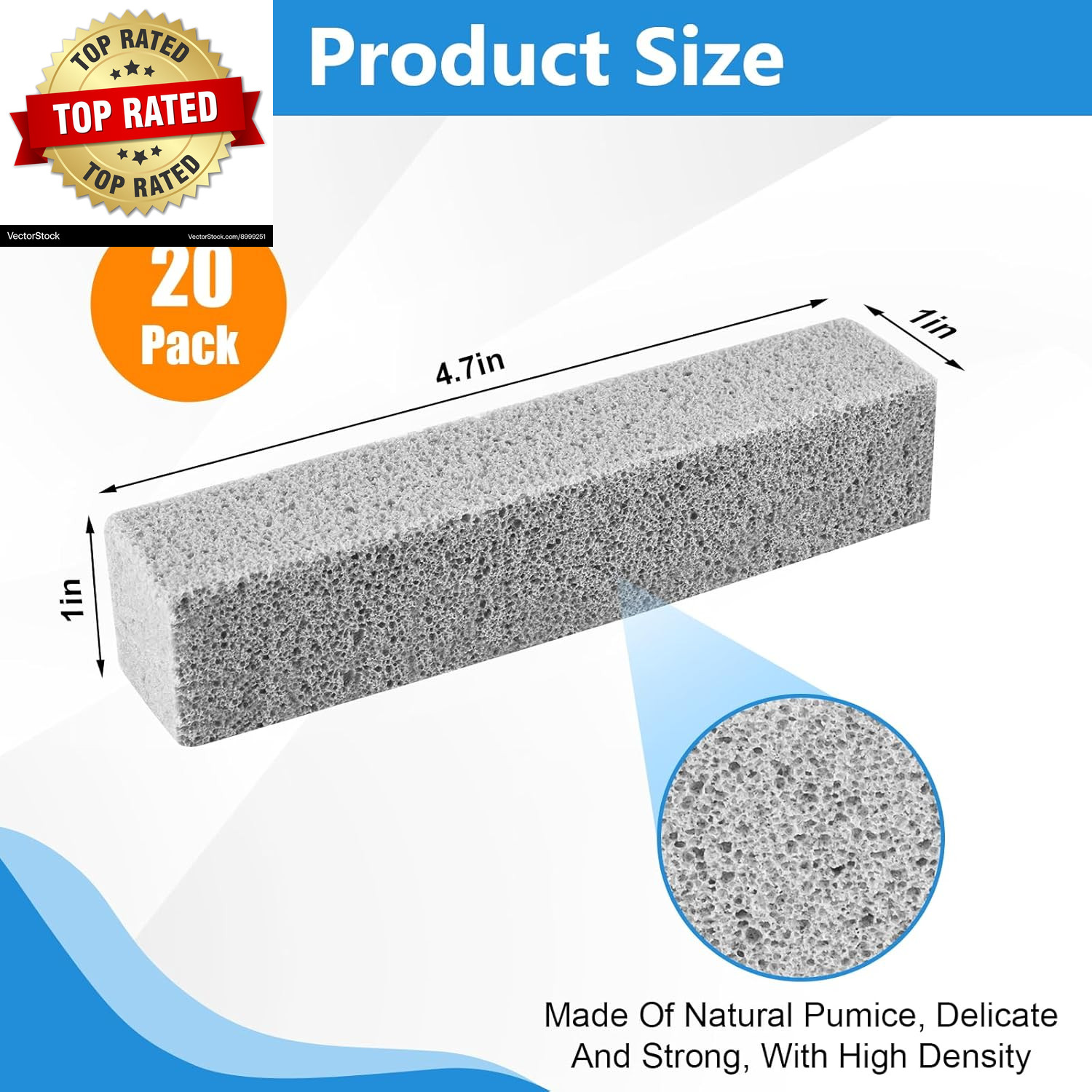 20 Pack Pumice Stone Toilet Bowl Cleaner, Pumice Stone for Cleaning Stick