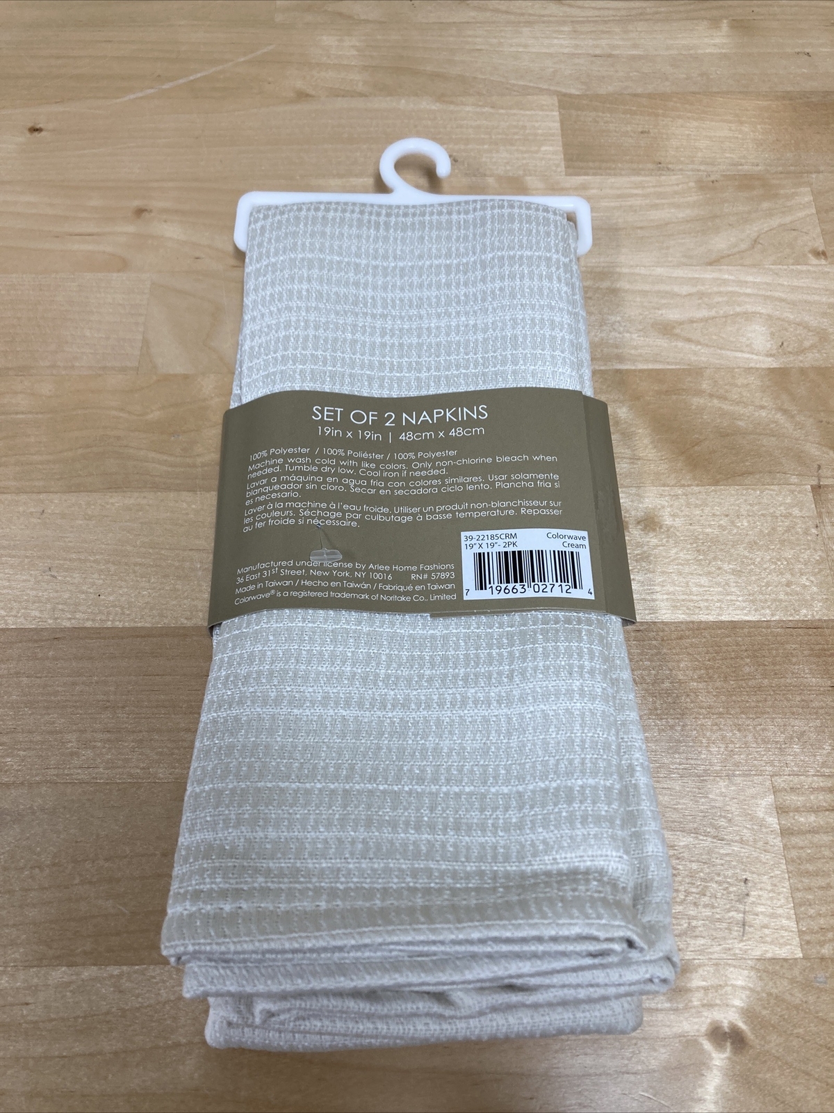 New Noritake Colorwave Collection Set Of 2 Napkins 19 In X 19 In Cream