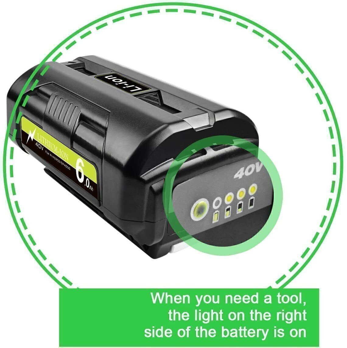 1~2Pcs For Ryobi 40V 8.0Ah Li-ion Battery OP4050 OP40602 OP40201 OP40501 3.5Ah