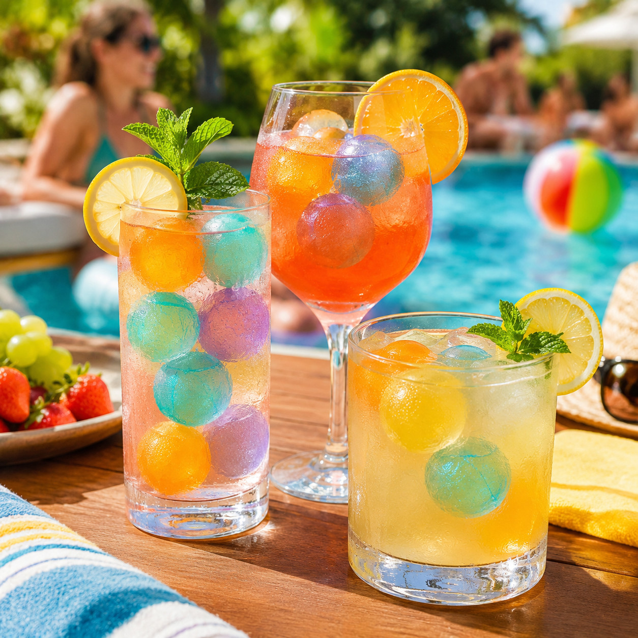 36 Piece Plastic Reusable Ice Cubes Coolers Refreeze Pool Party BPA FREE