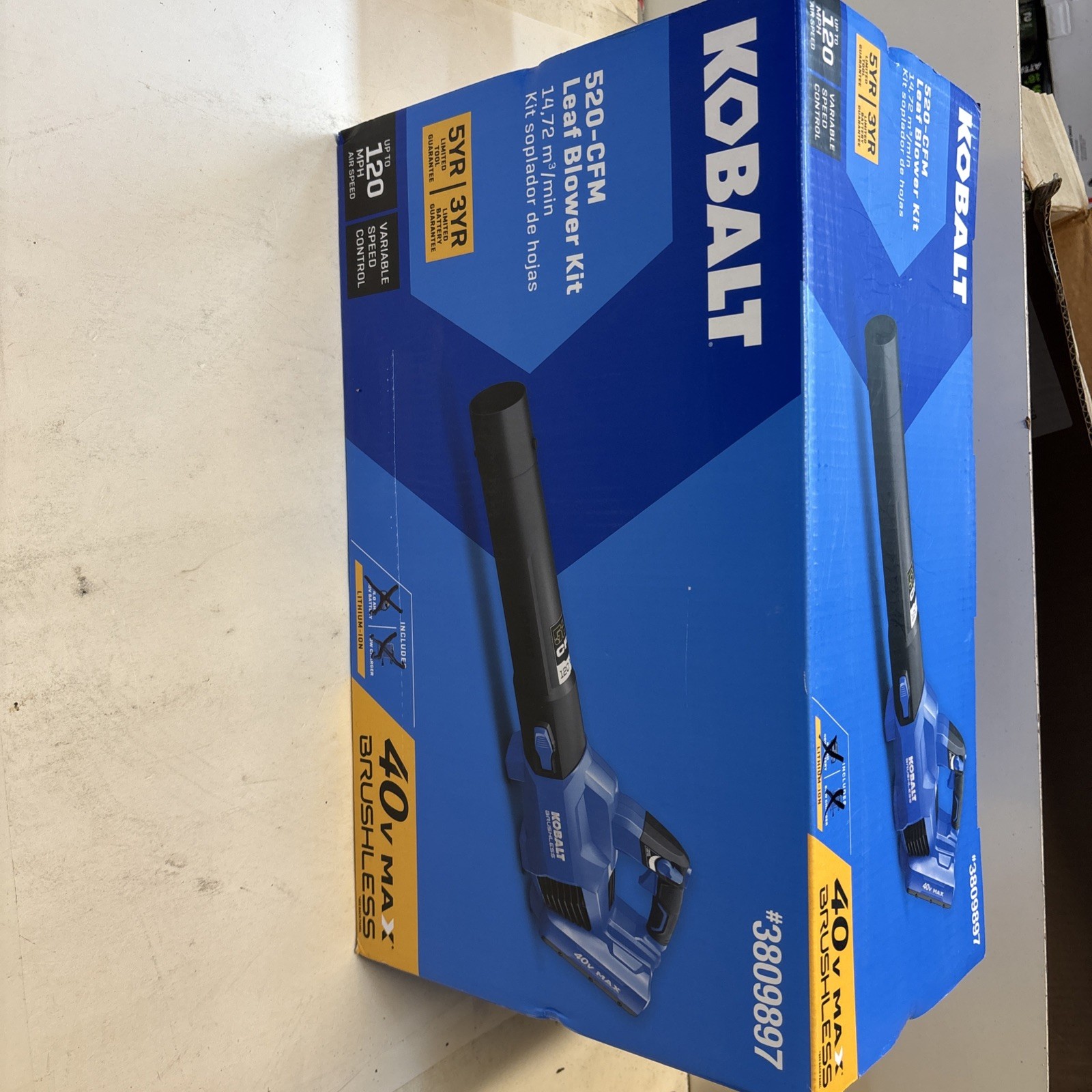 NEW Kobalt 40V Max Brushless Leaf Blower 520CFM KLB 1040B-03.TOOL ONLY. SH 0053