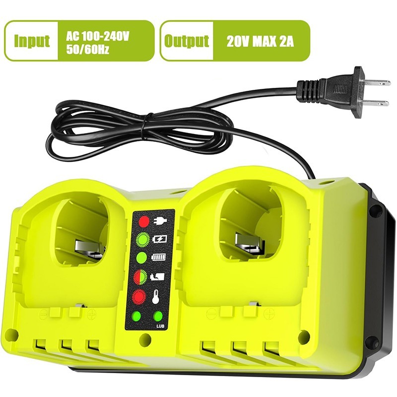 P117 Dual-Port Charger Replacement for Ryobi 14.4V-18V P103 P105 Battery Charger