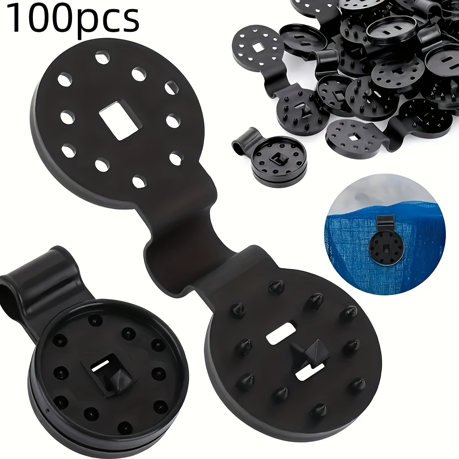 100PCS Black Plastic Net Clips – For Shade Cloth & Garden Netting Fixing