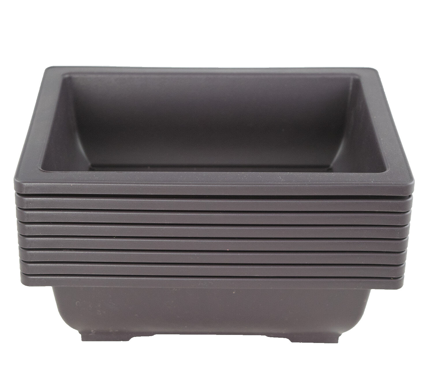 8 Rectangular Plastic Bonsai / Cactus & Succulent Pot 10″x 7.5″x 3″ Dark Brown